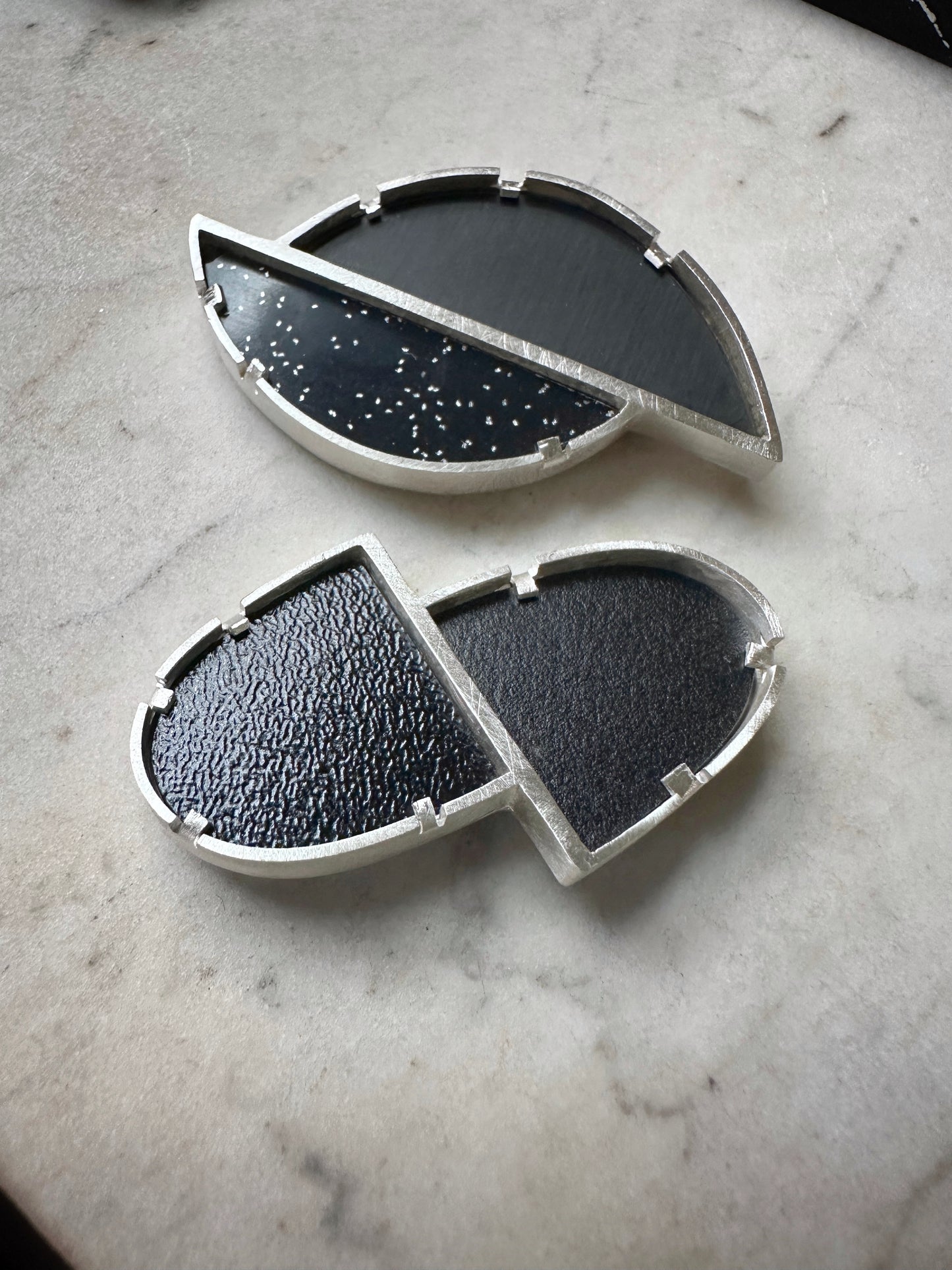 Sterling Silver Kerry James Marshall Inspired Black Formica Brooch #2"