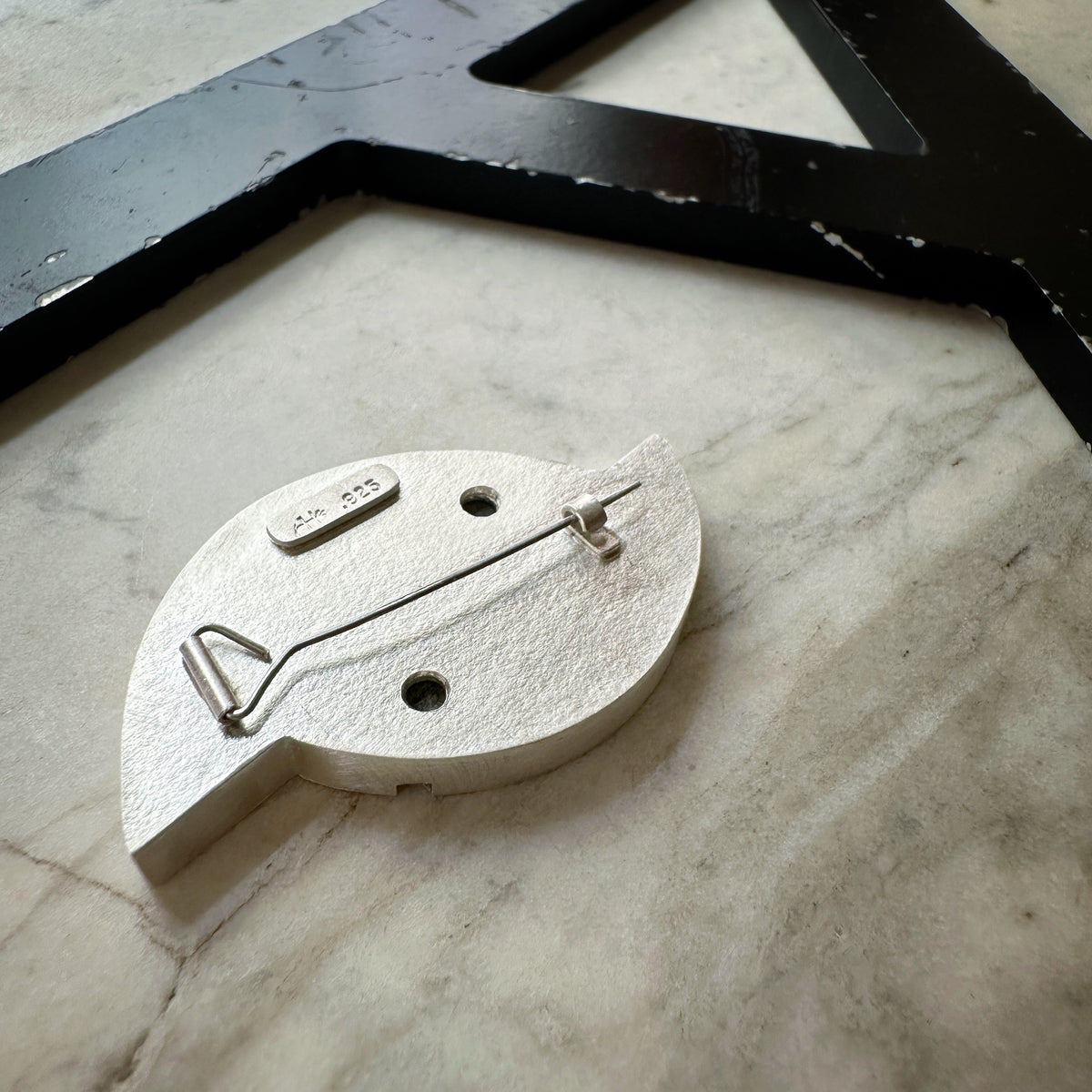 Sterling Silver Kerry James Marshall Inspired Black Formica Brooch #1