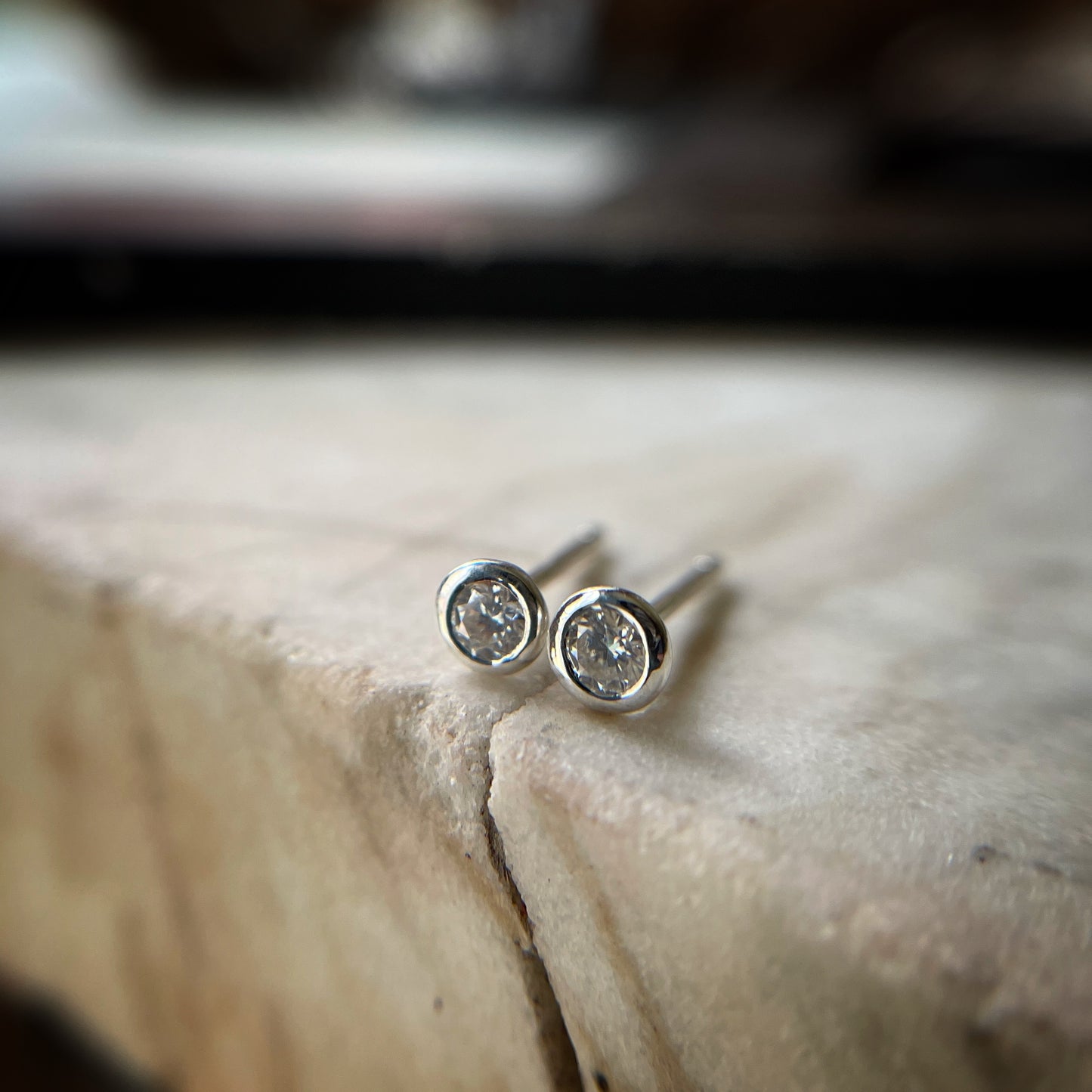 3mm sterling silver moissanite stud earrings