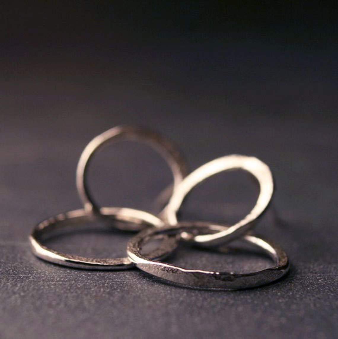 Sterling silver hammered double hoop earrings