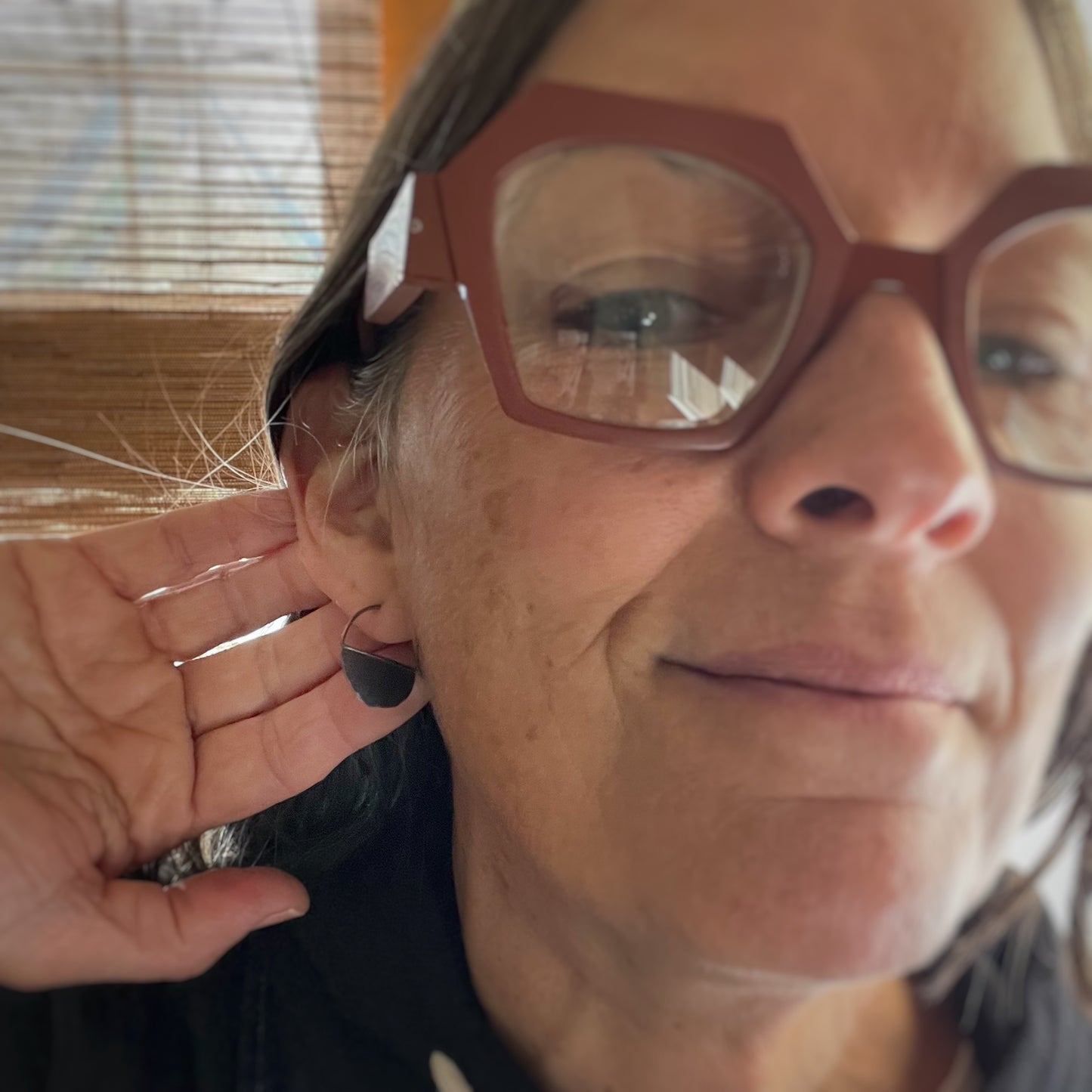 Sterling silver hammered blade hoops