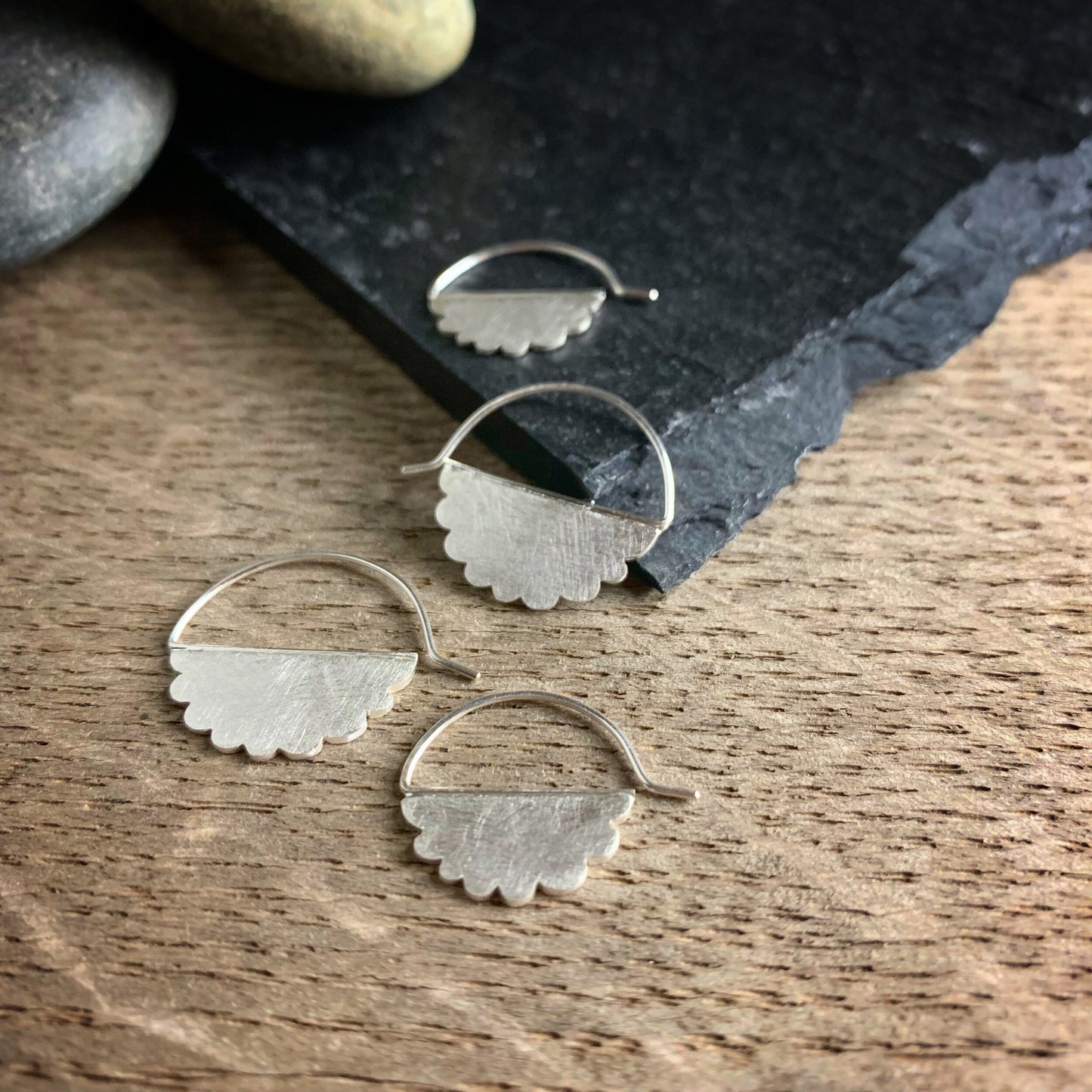 Sterling silver cloud hoops
