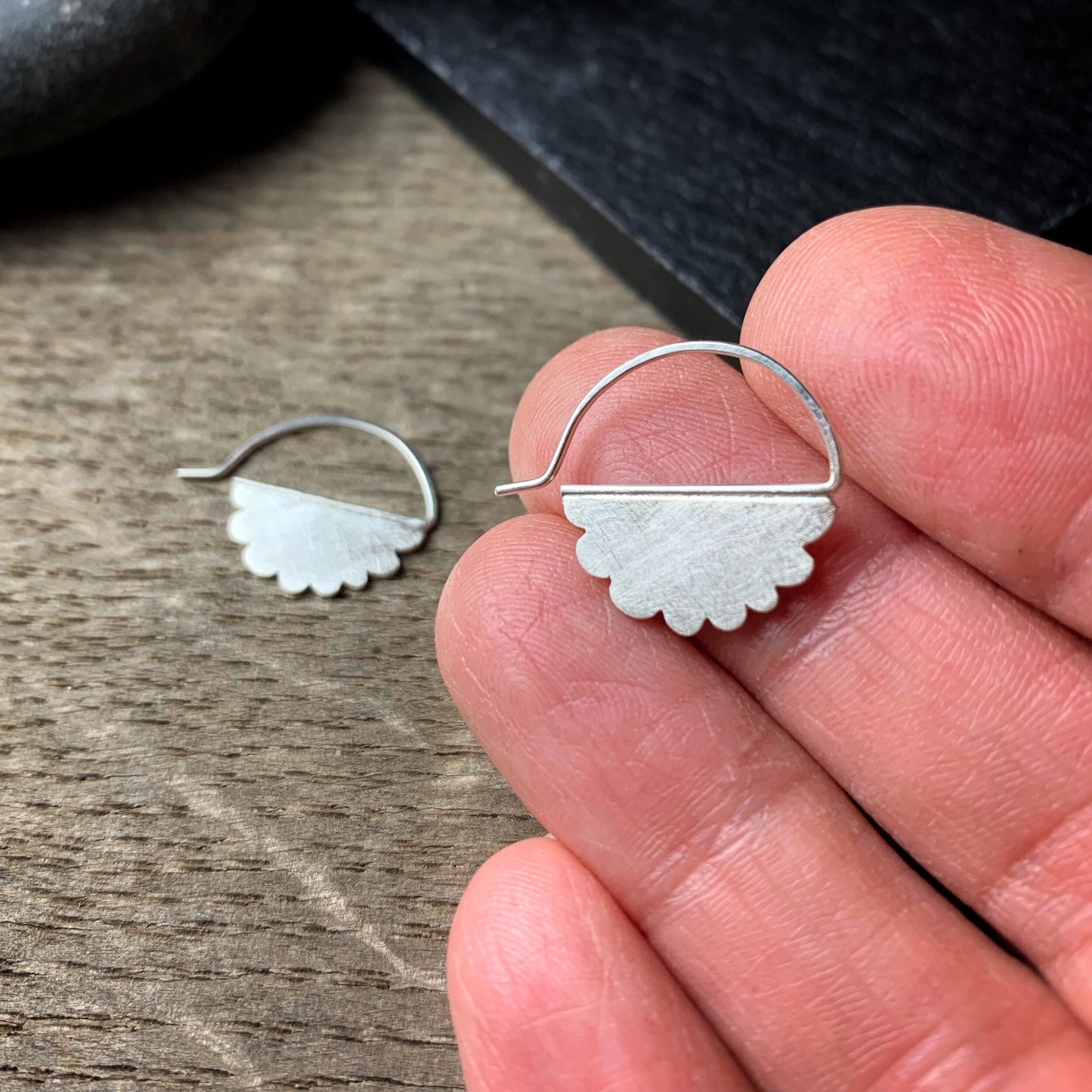 Sterling silver cloud hoops