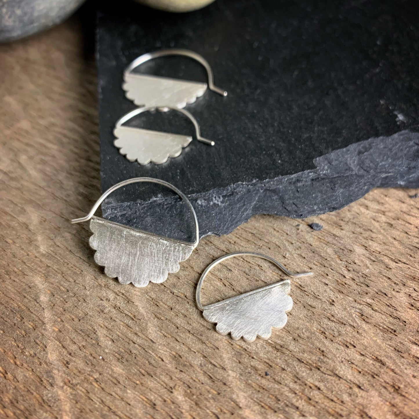 Sterling silver cloud hoops