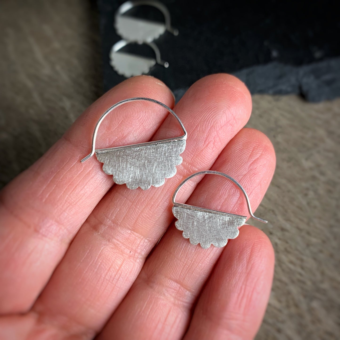 Sterling silver cloud hoops
