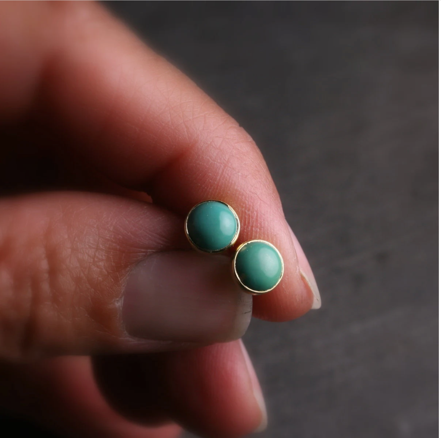 Shop - Bezel-Set Gemstone Stud Earrings | Ann Hartleystudio
