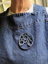 Load image into Gallery viewer, Cell collection brooch - oxidized sterling silver
