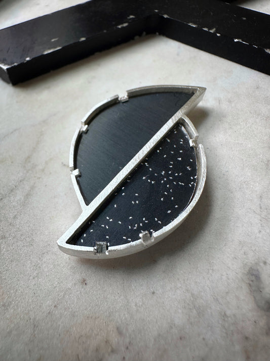 Sterling Silver Kerry James Marshall Inspired Black Formica Brooch #1