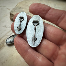 Load image into Gallery viewer, Night Sky brooches with diamonds oxidized sterling silver
