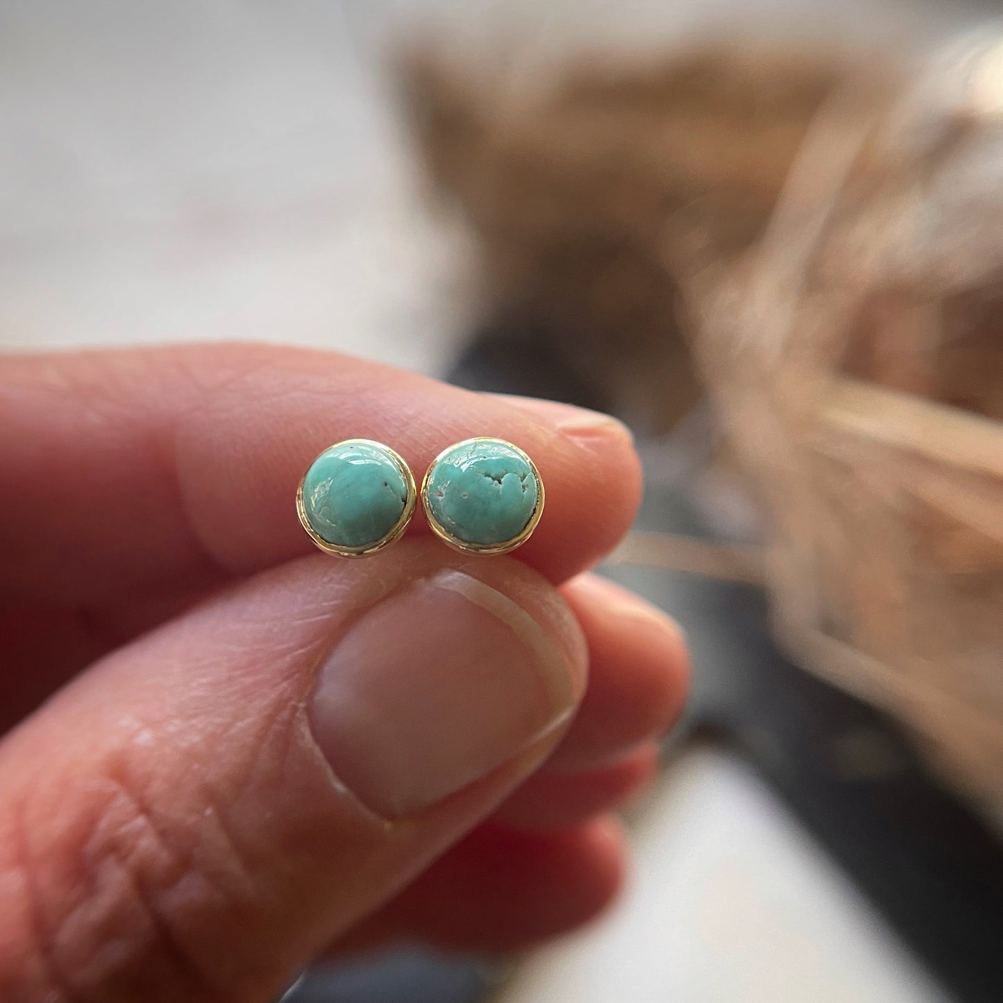 Northern Lights Nevada turquoise stud earrings