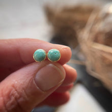 Load image into Gallery viewer, Northern Lights Nevada turquoise stud earrings
