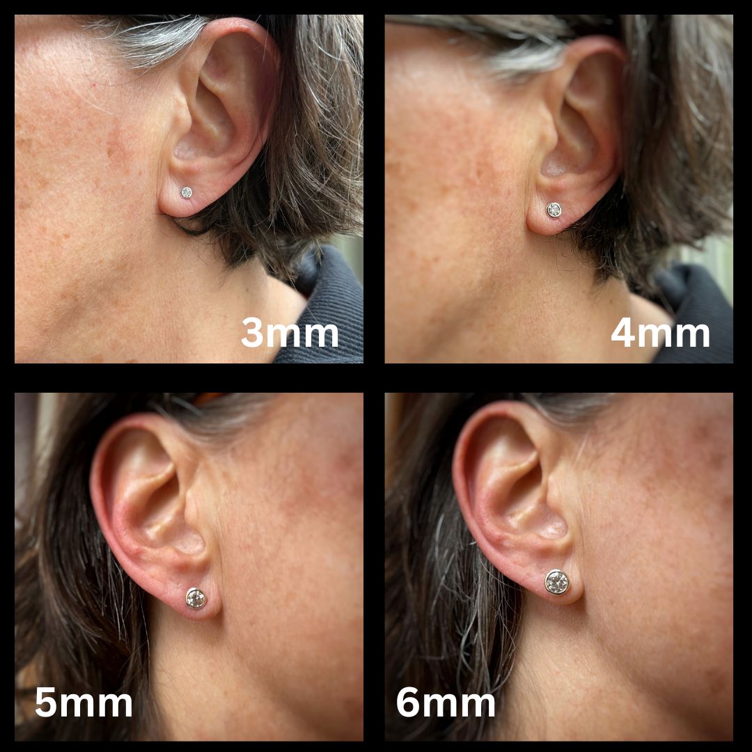 3mm 18k gold Moissanite martini studs