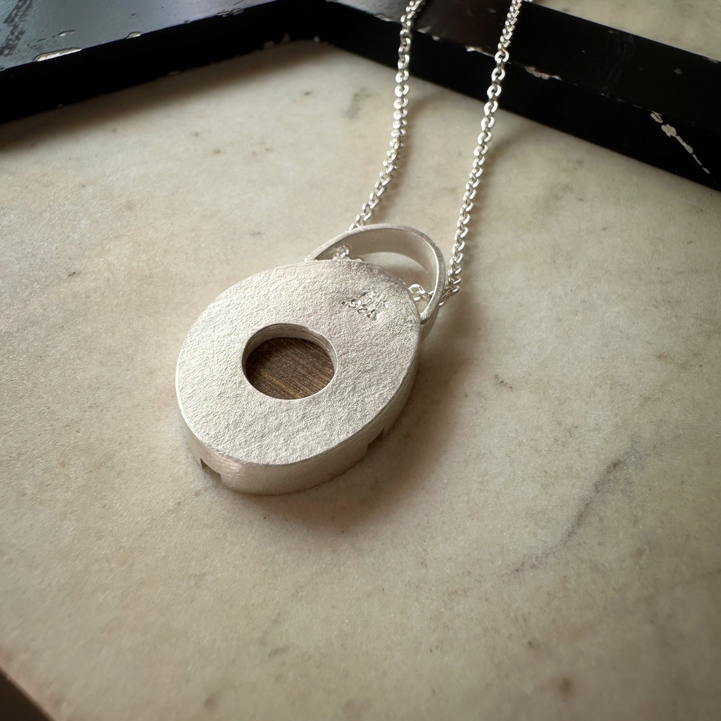 Sterling Silver Yellow Formica Pendant