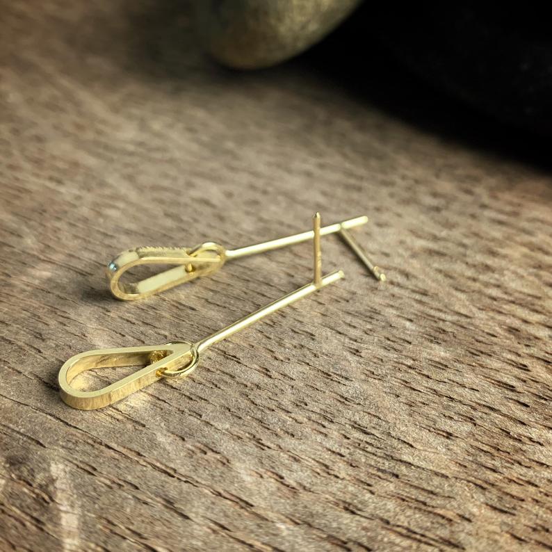 18k gold dangle teardrop earrings