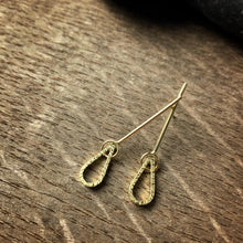 Load image into Gallery viewer, 18k gold dangle teardrop earrings
