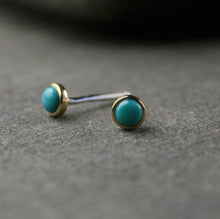 Load image into Gallery viewer, Tiny untreated turquoise studs 3mm

