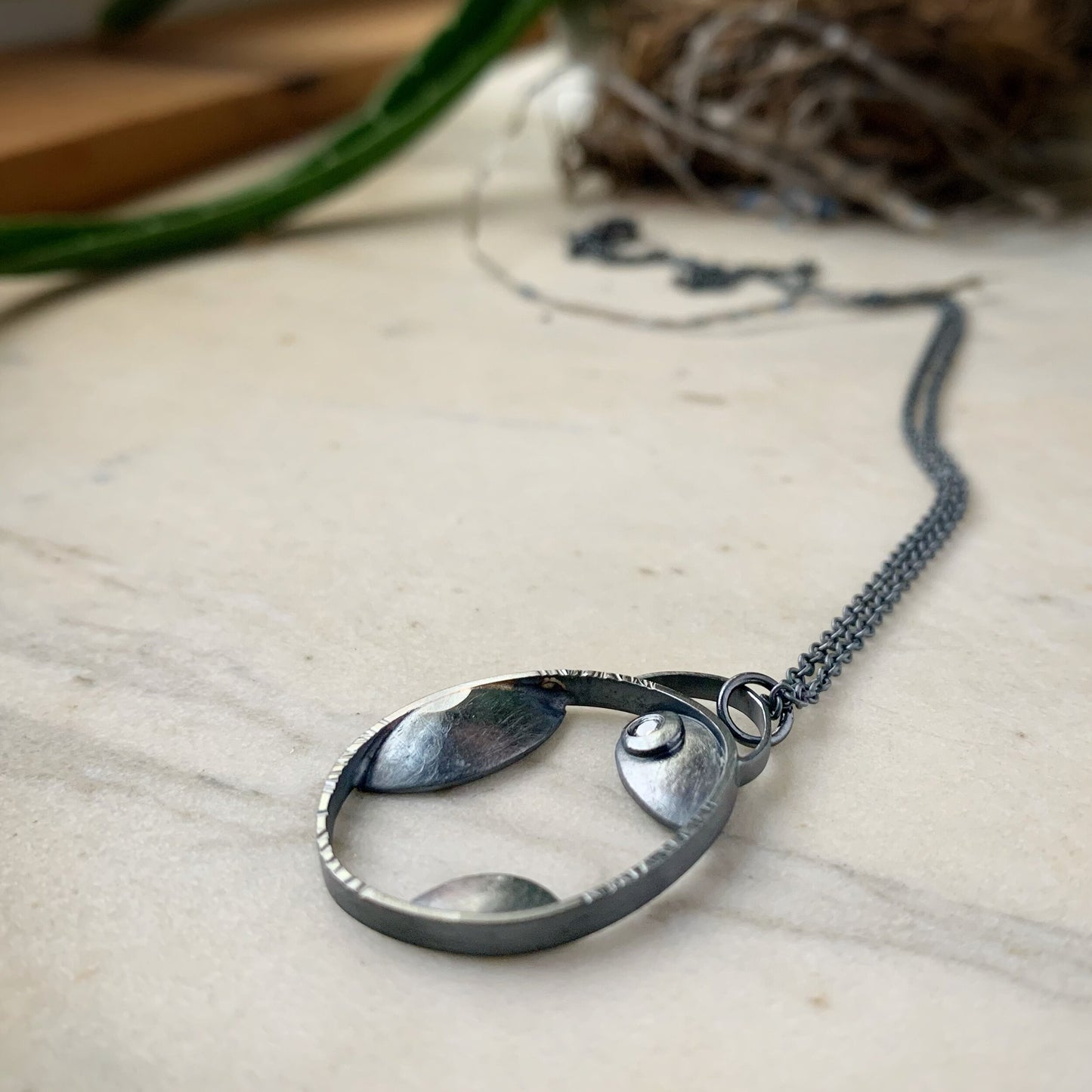 The Islands pendant oxidized silver