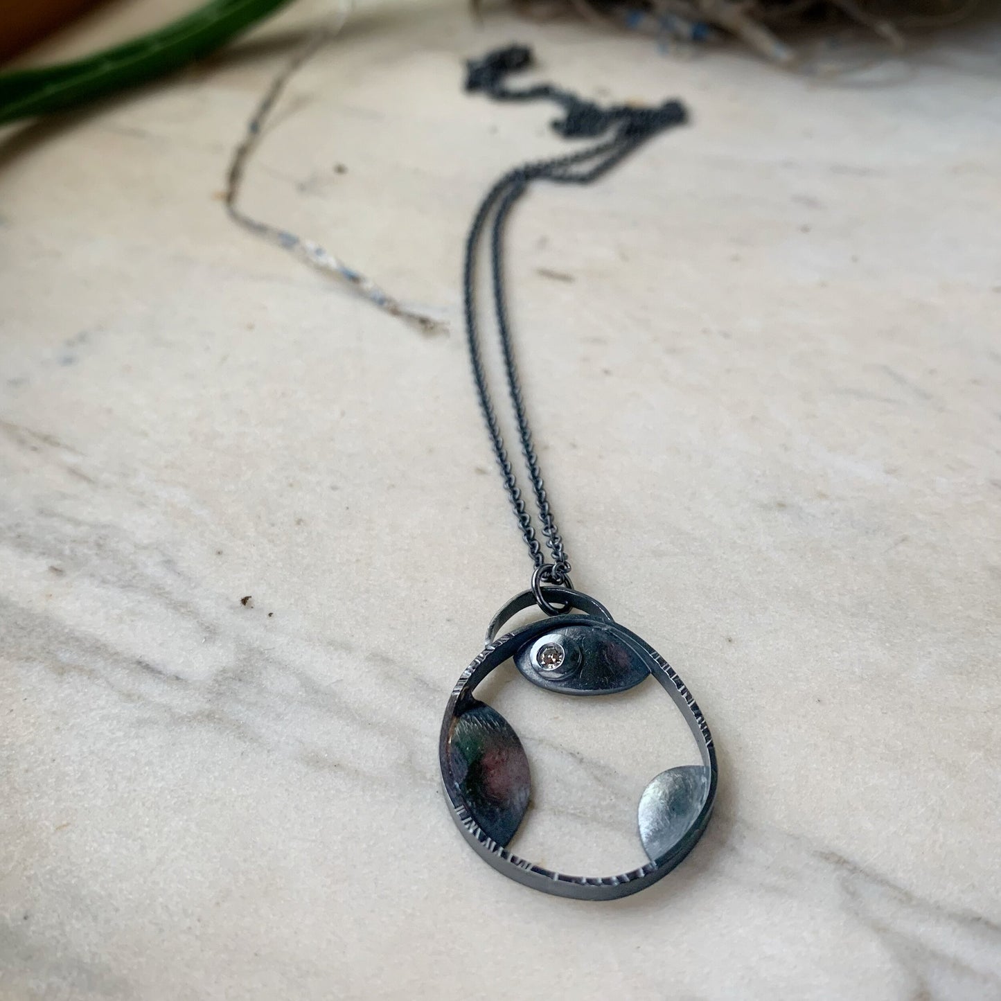 The Islands pendant oxidized silver