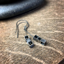 Load image into Gallery viewer, Sterling silver geometric square kinetic earrings
