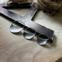 Load image into Gallery viewer, Sterling silver hammered blade hoops three sizes
