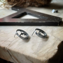 Load image into Gallery viewer, the earrings from the side showing the posts
