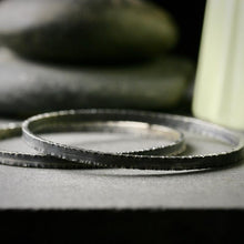 Load image into Gallery viewer, Sterling silver hammered edge bangles
