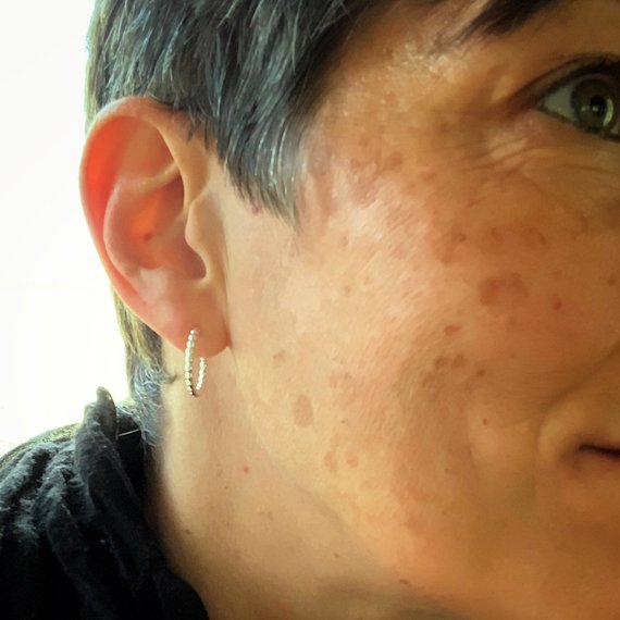 Sterling silver dot hoops