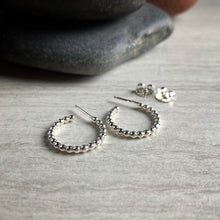 Load image into Gallery viewer, Sterling silver dot hoops
