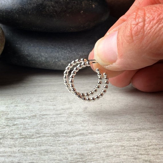 Sterling silver dot hoops